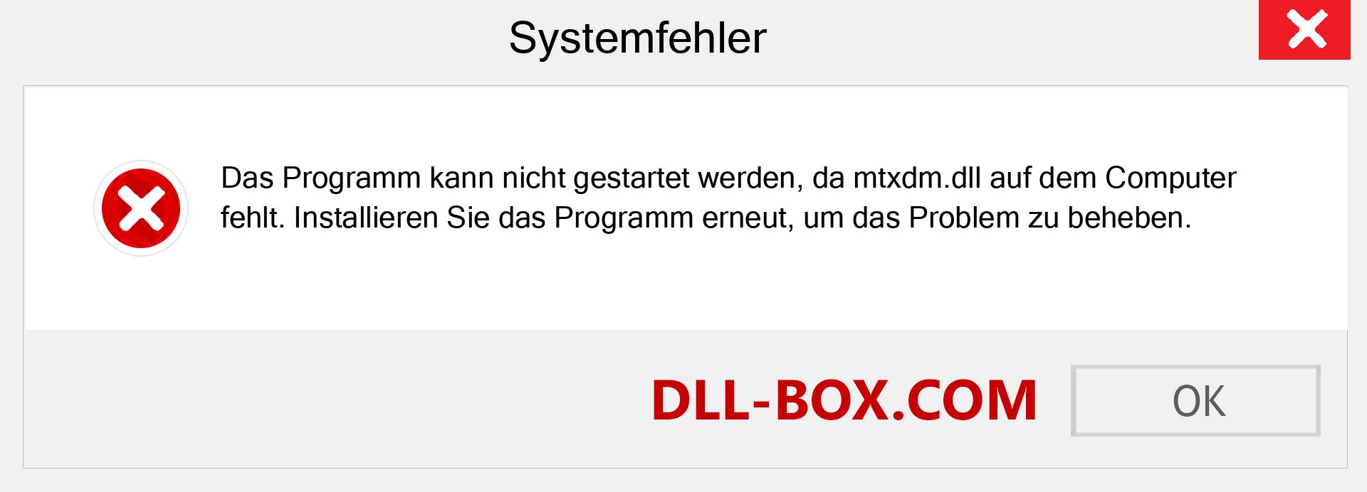 mtxdm.dll-Datei fehlt?. Download für Windows 7, 8, 10 - Fix mtxdm dll Missing Error unter Windows, Fotos, Bildern