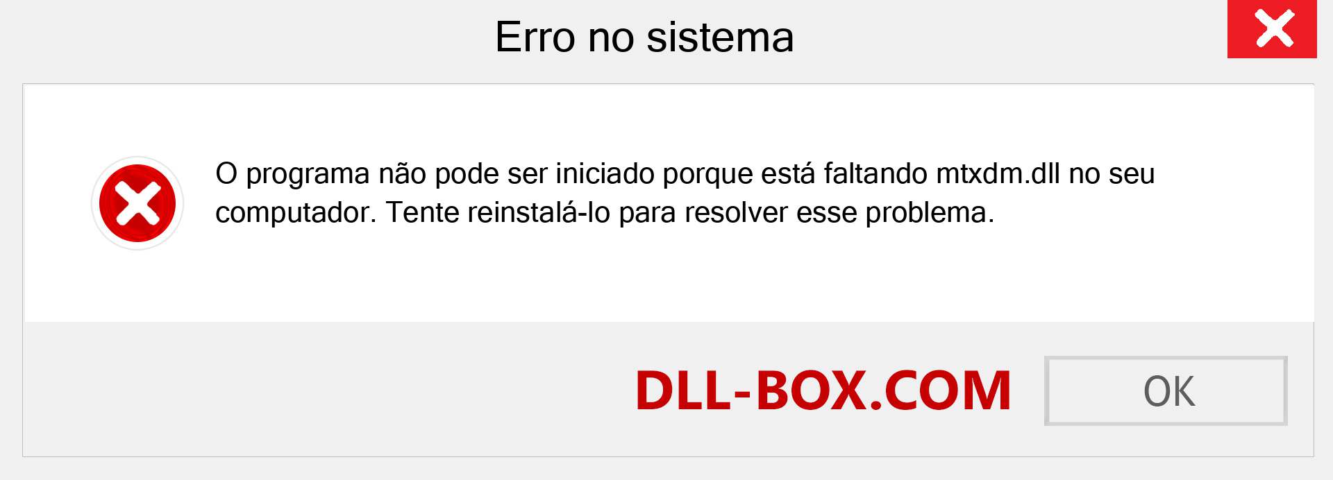 Arquivo mtxdm.dll ausente ?. Download para Windows 7, 8, 10 - Correção de erro ausente mtxdm dll no Windows, fotos, imagens